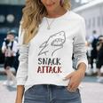 Shark Lovers Snack Attack Great 4 All Long Sleeve T-Shirt Gifts for Her