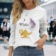 Genie Lamp 3 Wishes Jinni Graphic With Sayings Long Sleeve T-Shirt Gifts for Her