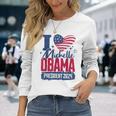 I Heart Michelle Obama 2024 For President Retro Election Long Sleeve T-Shirt Gifts for Her