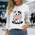 Lindo Animal Deaca Blanco Negro Con Estampado Deaca Kawaii Camiseta de manga larga Regalos para ella