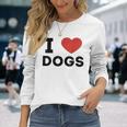 I Love Dogs Amante De Los Perros Retro I Heart Dogs Camiseta de manga larga Regalos para ella