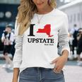 I Love Upstate Ny New York Heart Map Long Sleeve T-Shirt Gifts for Her