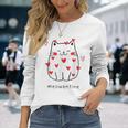 Meowentine Cute Cat Valentine Day 2023 Cute Long Sleeve T-Shirt Gifts for Her
