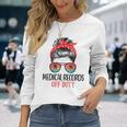 Messy Bun Medical Records Off Duty Sunglasses Beach Sunset Long Sleeve T-Shirt Gifts for Her