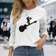 Musicians With Electric Guitar And Motocross Graphic Long Sleeve T-Shirt Gifts for Her