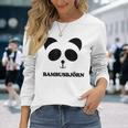 Panda-Gesicht Langarmshirts Bambusbjörn, Witzig & Unisex Weiß Geschenke für Sie