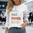 Papa Hat Immer Recht Lustige Idee Zumatertag Raglan Langarmshirts Geschenke für Sie