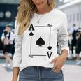Playing Cards Costume Ace Spades Card Ace Card Long Sleeve T-Shirt Gifts for Her