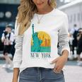 Statue Of Liberty Retro Vintage New York City Nyc Ny Long Sleeve T-Shirt Gifts for Her