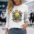 Sun Sea San Painkillers Chronic Pain Illness Spoonie Humour Long Sleeve T-Shirt Gifts for Her