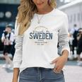 Sweden Retro Style Vintage Sweden White S Langarmshirts Geschenke für Sie