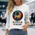 Total Solar Eclipse 2024 Totality Buffalo Long Sleeve T-Shirt Gifts for Her