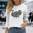 Vintage Distressed Turkey Large Bird Thanksgiving Lover Long Sleeve T-Shirt Gifts for Her