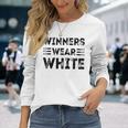 Winners Wear White Color Team Spirit Game War Camp Crew Long Sleeve T-Shirt Gifts for Her