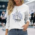 Yacht Fan Navy Compass Long Sleeve T-Shirt Gifts for Her