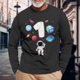 1 Astronaut Geburtstagsfeier 1 Jahr Altes Astronomie-Kostüm Langarmshirts Geschenke für alte Männer