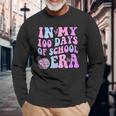 In My 100 Days Of School Era Retro Disco 100Th Day Of School Long Sleeve T-Shirt Gifts for Old Men