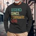 14 Years Old Legend Since February 2010 14Th Birthday Long Sleeve T-Shirt Gifts for Old Men