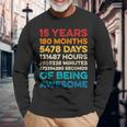 15Th Birthday 15 Years Of Being Awesome Vintage 15 Years Old Long Sleeve T-Shirt Gifts for Old Men
