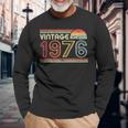 1976 VintageBirthday Retro Style Long Sleeve T-Shirt Gifts for Old Men