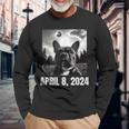 2024 Solar Eclipse French Bulldog Selfie Long Sleeve T-Shirt Gifts for Old Men