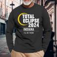 2024 Solar Eclipse Indiana Long Sleeve T-Shirt Gifts for Old Men
