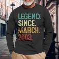 21 Years Old Legend Since March 2003 21Th Birthday Long Sleeve T-Shirt Gifts for Old Men