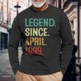 25 Years Old Legend Since April 1999 25Th Birthday Long Sleeve T-Shirt Gifts for Old Men