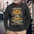 26 Years Old Vintage March 1998 26Th Birthday Mens Long Sleeve T-Shirt Gifts for Old Men