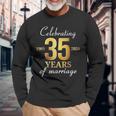 35 Years Of Marriage Est 1989 2024 35Th Wedding Anniversary Long Sleeve T-Shirt Gifts for Old Men