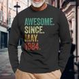 40 Years Old Awesome Since May 1984 40Th Birthday Long Sleeve T-Shirt Gifts for Old Men