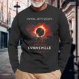 40824 Total Solar Eclipse 2024 Evansville Indiana Long Sleeve T-Shirt Gifts for Old Men