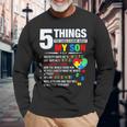 5 Things You Should Know About My Son Autism Awareness Long Sleeve T-Shirt Gifts for Old Men