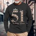 51 Year Old Its My 51St Birthday Queen Diamond Heels Crown Long Sleeve T-Shirt Gifts for Old Men