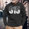 615 Area Code Pride Nashville Tennessee Vintage Long Sleeve T-Shirt Gifts for Old Men