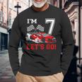 7 Year Old Race Car 7Th Birthday Racecar Racing Boy Long Sleeve T-Shirt Gifts for Old Men