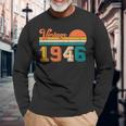 77Th Birthday Retro Vintage Born In 1946 Birthday Long Sleeve T-Shirt Gifts for Old Men