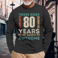 80Th Birthday Hours Days Months 80 Years Old Bday Long Sleeve T-Shirt Gifts for Old Men