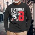 8Th Birthday For Boys Football Soccer Eight Year 8 Old Long Sleeve T-Shirt Gifts for Old Men