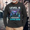 8Th Birthday Gamer 8 Year Old Bday Boy Eight Son Long Sleeve T-Shirt Gifts for Old Men