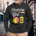 8Th Birthday Softball Player Themed Girls Eight 8 Years Old Long Sleeve T-Shirt Gifts for Old Men