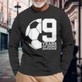 9 Years Of Being Awesome Soccer 9Th Birthday Long Sleeve T-Shirt Gifts for Old Men