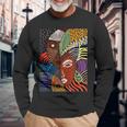 Abstract Brown Skin African American Tribal Mask Black Long Sleeve T-Shirt Gifts for Old Men
