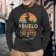 Abuelo The Man The Myth The Legend Retro Vintage Abuelo Long Sleeve T-Shirt Gifts for Old Men