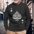 Ace Of Spades Costume Playing Card Costume Ace Spade Long Sleeve T-Shirt Gifts for Old Men