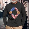 Alaska Roots Inside State Flag American Proud Long Sleeve T-Shirt Gifts for Old Men