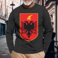 Albania Flag Red & Albanian Eagle S Langarmshirts Geschenke für alte Männer