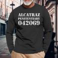 Alcatraz Prison Uniform Penitentiary Inmate Prisoner Costume Long Sleeve T-Shirt Gifts for Old Men