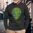 Alien Ufo Fun Langarmshirts Geschenke für alte Männer