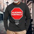 Alkoholkontroll Bitte Hier Blasen Alcohol Control Fun Langarmshirts Geschenke für alte Männer